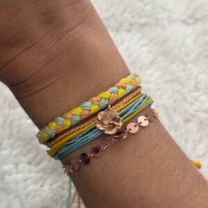 Pura Vida Braided Rose Gold Bracelet Set
